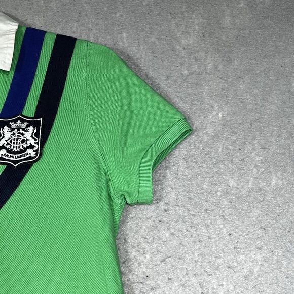 Ralph Lauren Sport RUGBY Shirt Dress Women’s Medium Green Embroidered Crest Logo - Picture 4 of 11